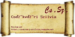 Csákvári Szilvia névjegykártya